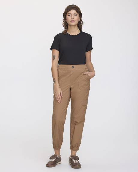 Pantalon jogger en popeline avec poches cargo