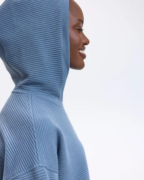 Hooded Pullover with Adjustable Hem - Hyba