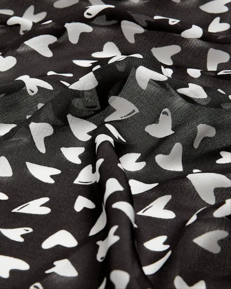 Square Satin Scarf with Hearts