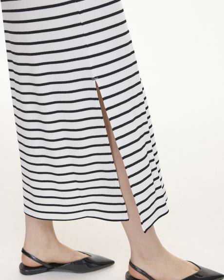 Short-Sleeve Ribbed Midi Dress