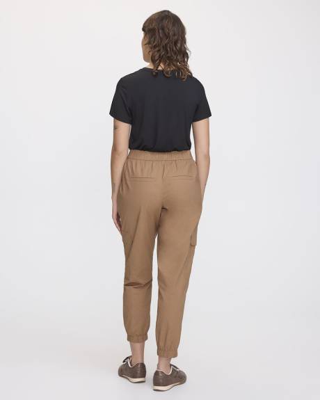 Pantalon jogger en popeline avec poches cargo