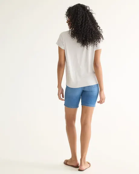 Short-Dolman-Sleeve Boat-Neck Tee