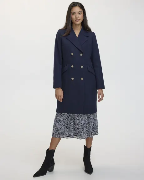 Manteau en mélange de laine à col tailleur