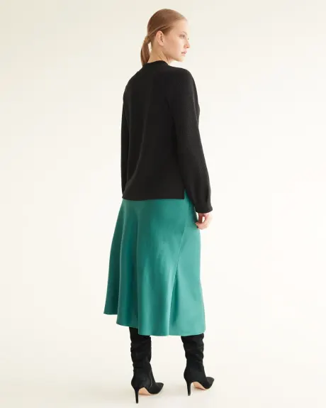 Long-Puffy-Sleeve Mock-Neck Top