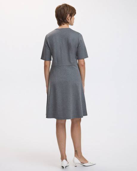 Long-Sleeve Crew-Neck Swing Dress