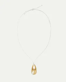 Collier court en corde avec pendentif allongé