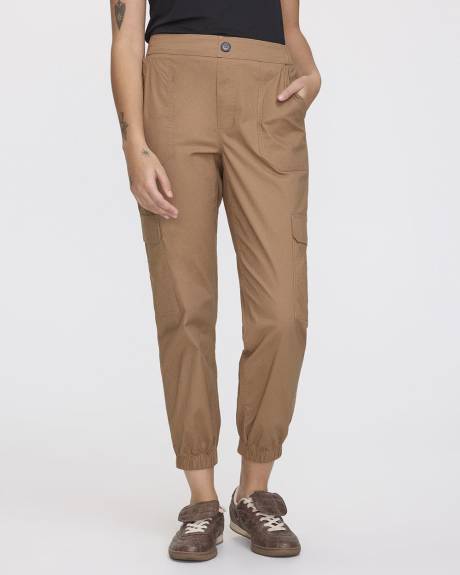 Pantalon jogger en popeline avec poches cargo