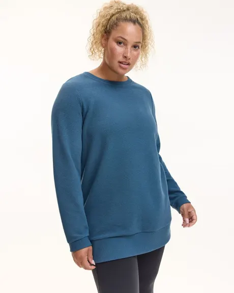 Long-Sleeve Crew-Neck Ottoman-Knit Tunic - Hyba