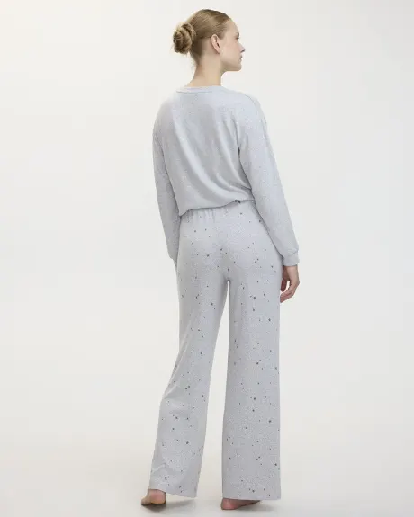 Wide-Leg Brushed Snit Pyjama Pant - R Line