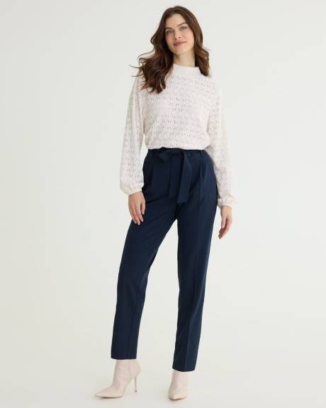 Tapered-Leg High-Rise Pant with Sash - The Timeless