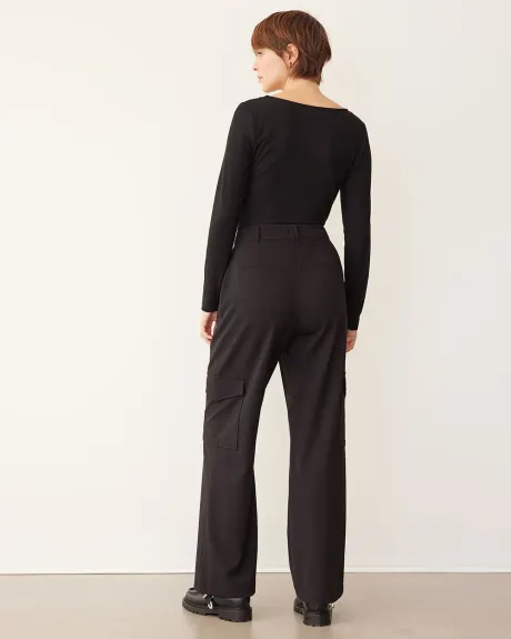 Pantalon cargo à jambe droite et taille haute - Coupe Courbes - L'intemporelle