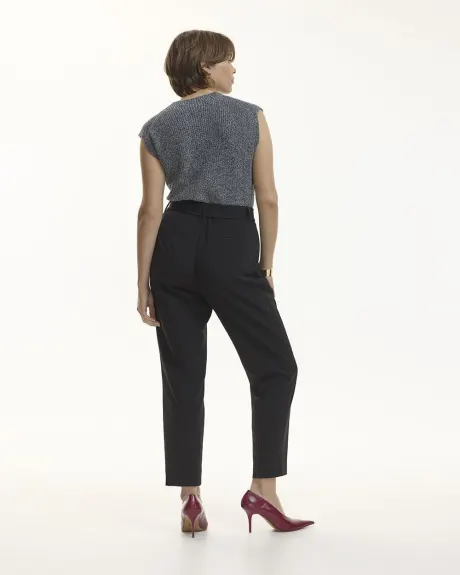 Pantalon à jambe fuselée et taille haute avec ceinture - L'Intemporelle - Long