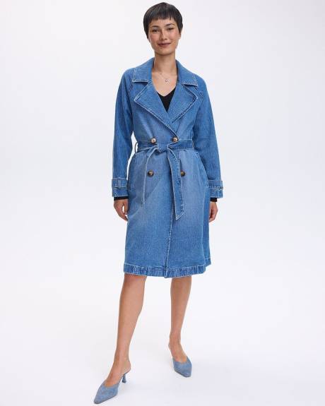 Manteau trench en denim