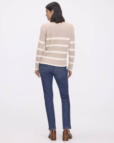 Long-Sleeve Boat-Neck Sweater