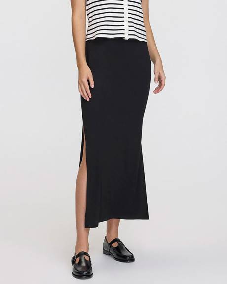 Pull-On Maxi Skirt with Side Slit