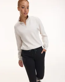 Long-Sleeve Sweater with Half-Zip Mock Neckline - Hyba