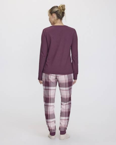 Long-Sleeve Top and Flannel Jogger Pyjama Set