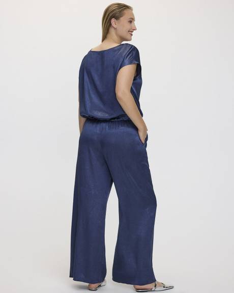 Wide-Leg High-Rise Satin Pant - Tall