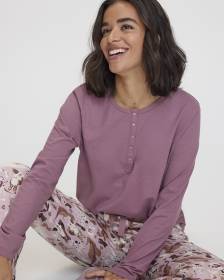 Long-Sleeve Top and Jogger Cotton Pyjama Set