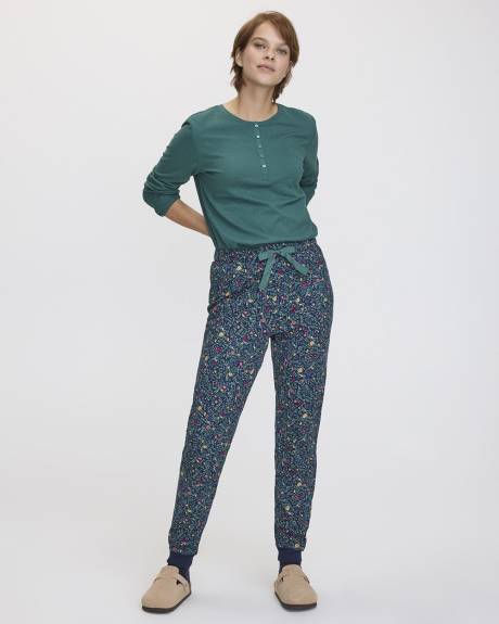 Long-Sleeve Top and Jogger Cotton Pyjama Set