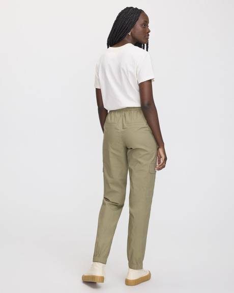 Pantalon jogger en popeline avec poches cargo