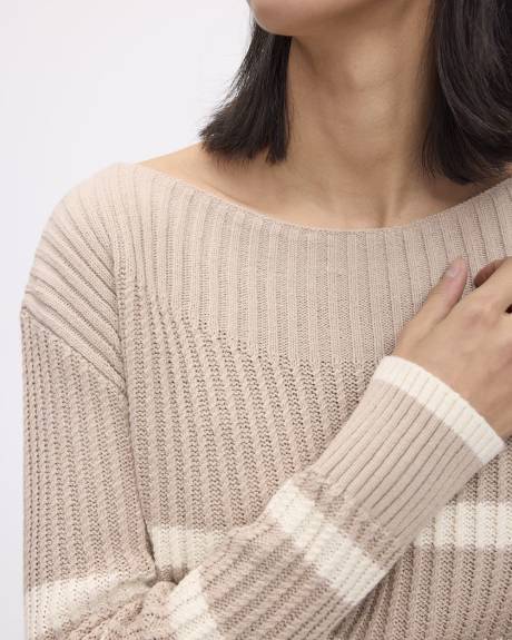 Long-Sleeve Boat-Neck Sweater