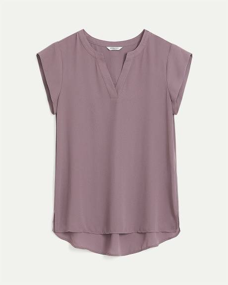 Blouse à manches très courtes et encolure fendue - R Essentials