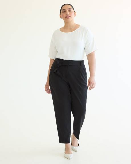 Tapered-Leg High-Rise Pant with Sash - Curvy Fit - The Timeless