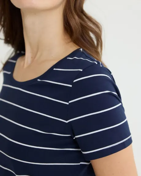 Scoop-Neck Striped Cotton Tee - R Essentials