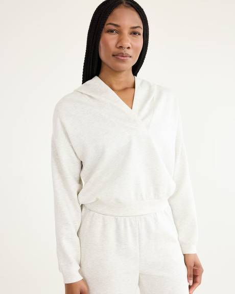 Hooded Pullover with V Neckline - Hyba