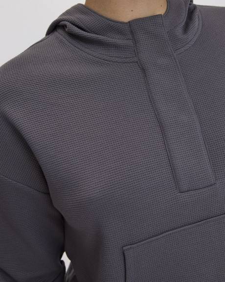 Waffled Hooded Pullover - Hyba