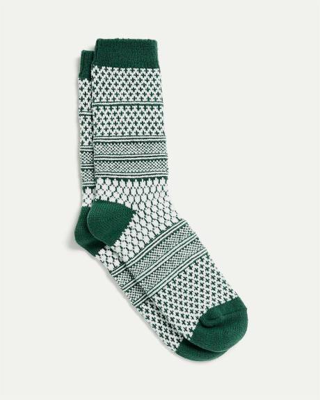 Super-Soft Winter Socks with Fair Isle Pattern