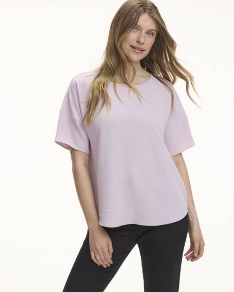 Short-Sleeve Crew-Neck T-Shirt Blouse