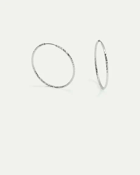 Small Textured Hoop Earrings