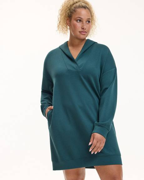 Long-Sleeve Hooded Dress - Hyba