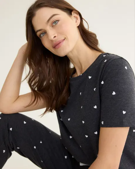 Short-Sleeve Crew-Neck Pyjama Top - R Line