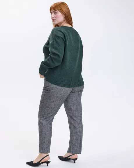 PlushSoft Long-Sleeve V-Neck Sweater