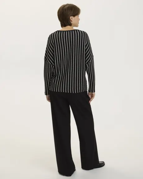 Long-Sleeve Boat-Neck Top