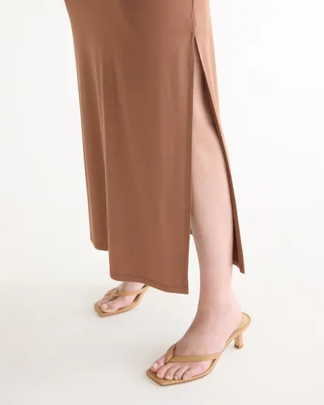 Pull-On Maxi Skirt with Side Slit