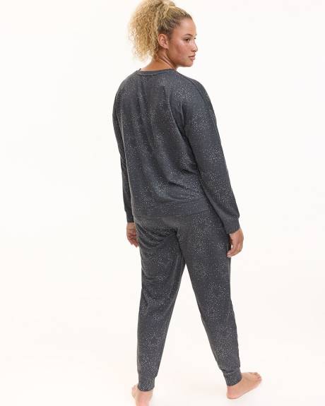 Long-Sleeve French Terry Pyjama Top - R Line