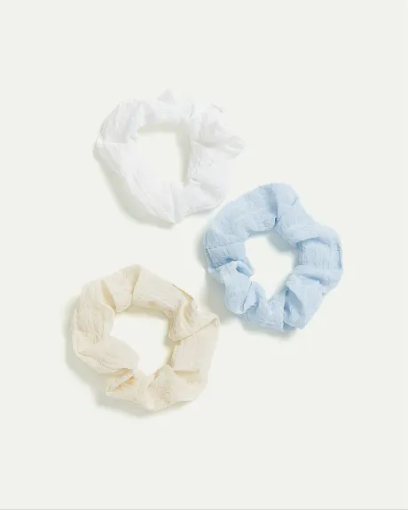 Textured Scrunchies - Set of 3