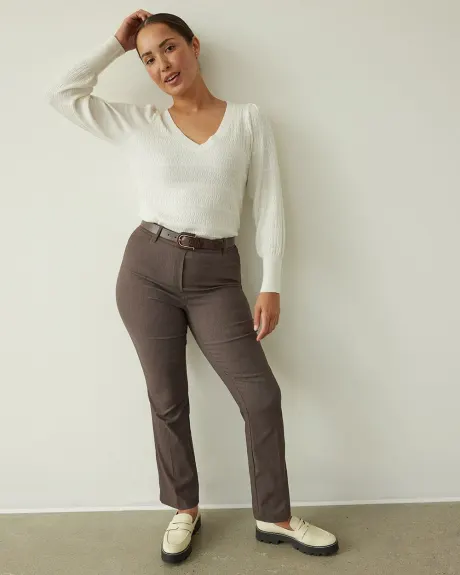 Pantalon à chevrons à jambe droite et taille haute, L'Iconique - Petite