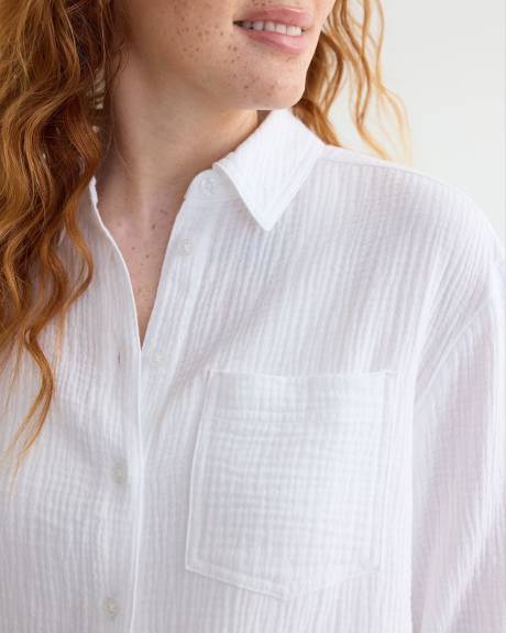 Long-Sleeve Buttoned-Down Blouse