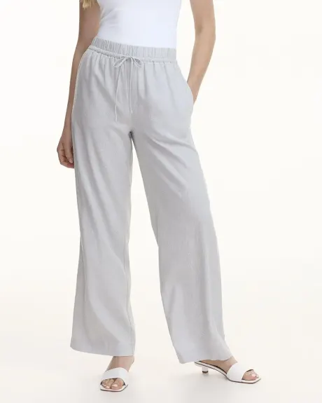 Pantalon en lin à jambe large et taille haute