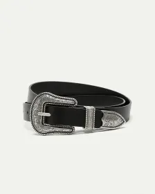 Ceinture en faux cuir avec boucle western