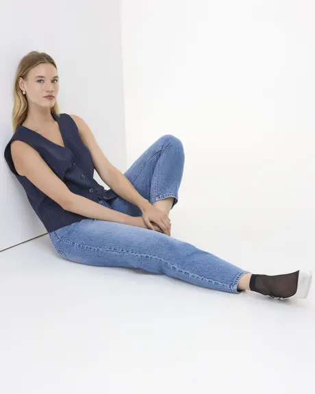 Jean à jambe fuselée et taille haute - Le Mom Jeans