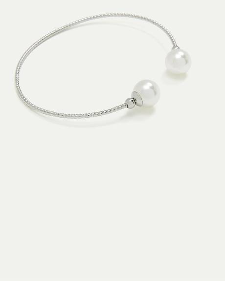 Open Cuff Bracelet with Pearls