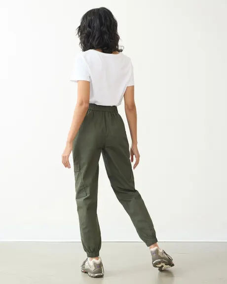 Poplin Jogger with Cargo Pockets - Petite