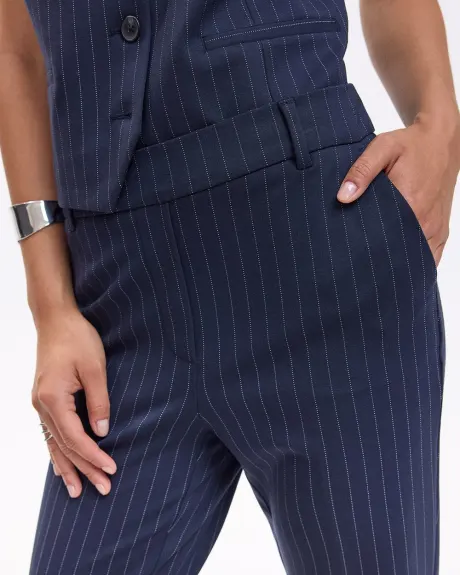 Pantalon rayé à taille haute et jambe droite - Le Stretch Moderne (MD) - Petite