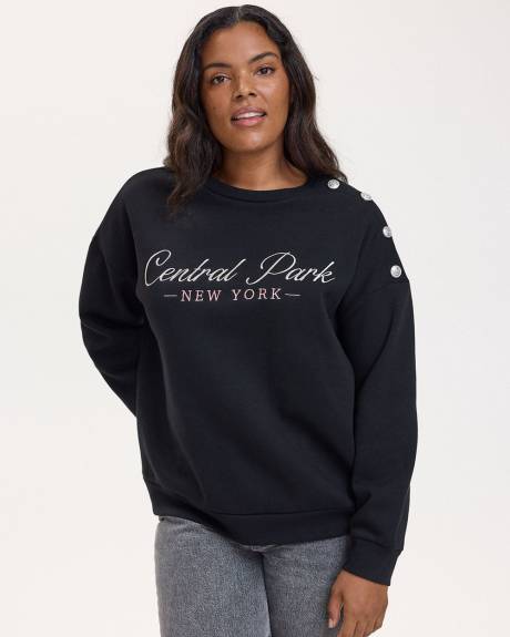 Long-Sleeve Crew-Neck Fleece Sweatshirt